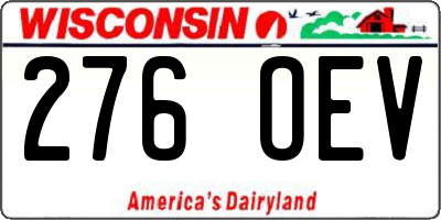 WI license plate 276OEV