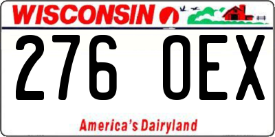 WI license plate 276OEX