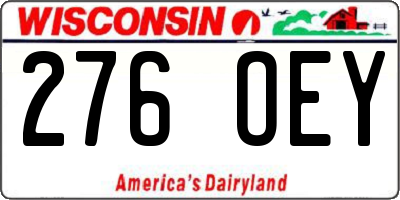 WI license plate 276OEY