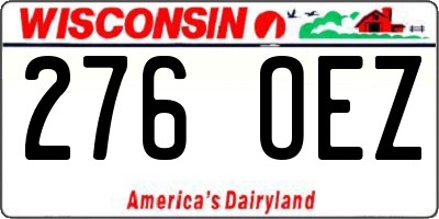 WI license plate 276OEZ