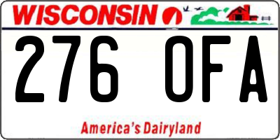 WI license plate 276OFA