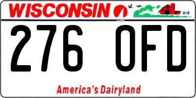 WI license plate 276OFD