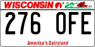 WI license plate 276OFE