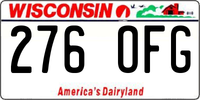 WI license plate 276OFG