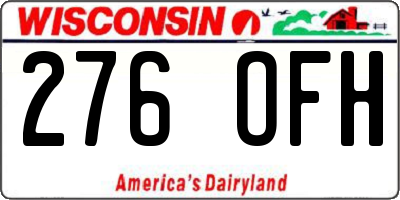 WI license plate 276OFH