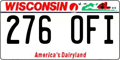 WI license plate 276OFI