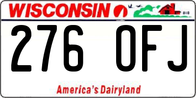 WI license plate 276OFJ