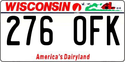 WI license plate 276OFK