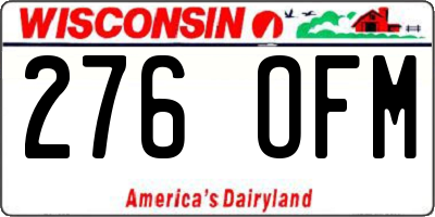 WI license plate 276OFM