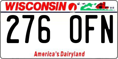 WI license plate 276OFN