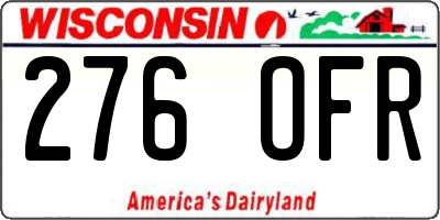 WI license plate 276OFR