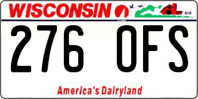 WI license plate 276OFS