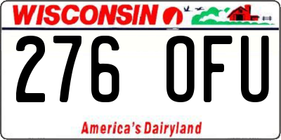 WI license plate 276OFU