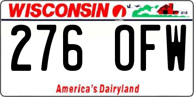 WI license plate 276OFW