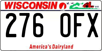 WI license plate 276OFX