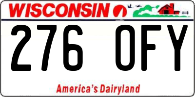 WI license plate 276OFY