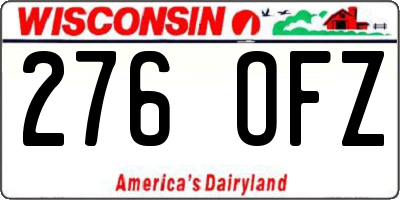 WI license plate 276OFZ