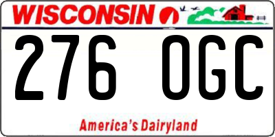 WI license plate 276OGC