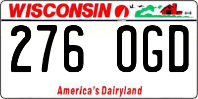 WI license plate 276OGD