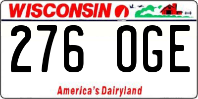 WI license plate 276OGE