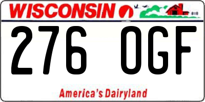 WI license plate 276OGF