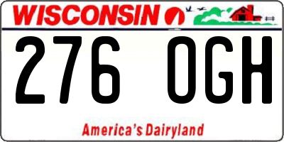 WI license plate 276OGH