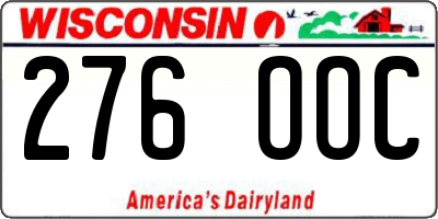 WI license plate 276OOC