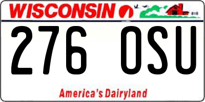 WI license plate 276OSU