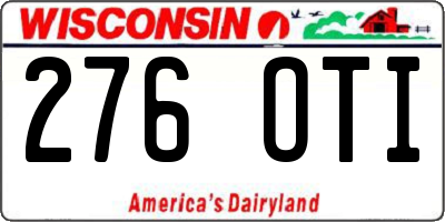WI license plate 276OTI