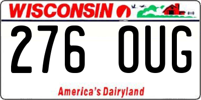 WI license plate 276OUG