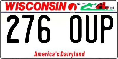 WI license plate 276OUP