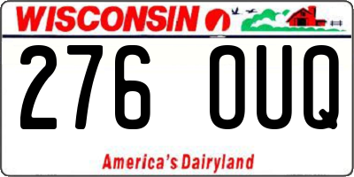 WI license plate 276OUQ