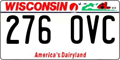 WI license plate 276OVC