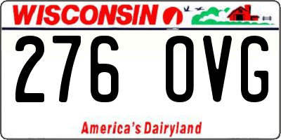 WI license plate 276OVG