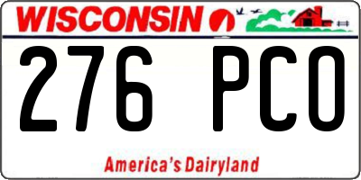 WI license plate 276PCO