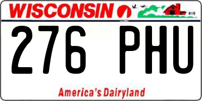 WI license plate 276PHU