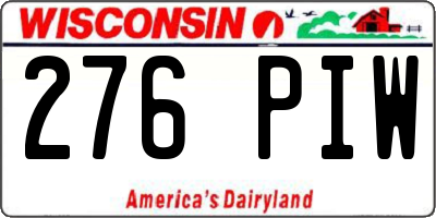 WI license plate 276PIW
