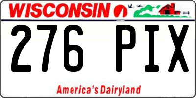 WI license plate 276PIX