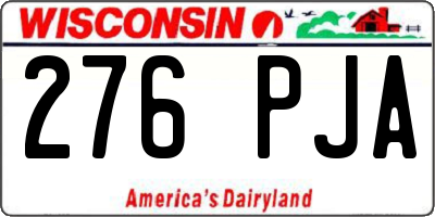 WI license plate 276PJA