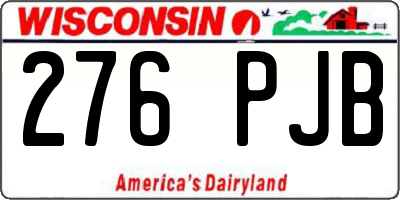 WI license plate 276PJB