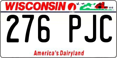 WI license plate 276PJC