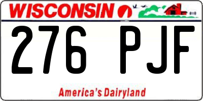 WI license plate 276PJF