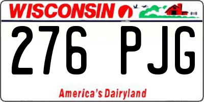WI license plate 276PJG