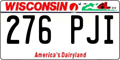 WI license plate 276PJI