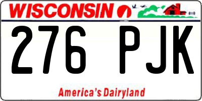 WI license plate 276PJK