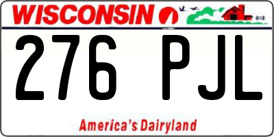 WI license plate 276PJL