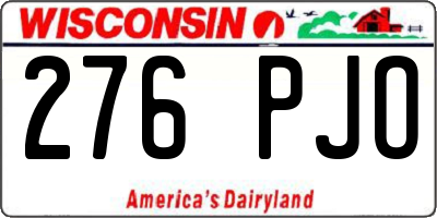 WI license plate 276PJO