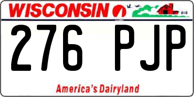 WI license plate 276PJP