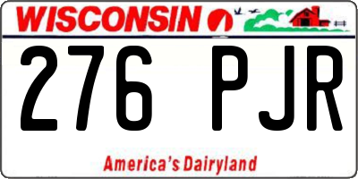 WI license plate 276PJR