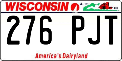 WI license plate 276PJT